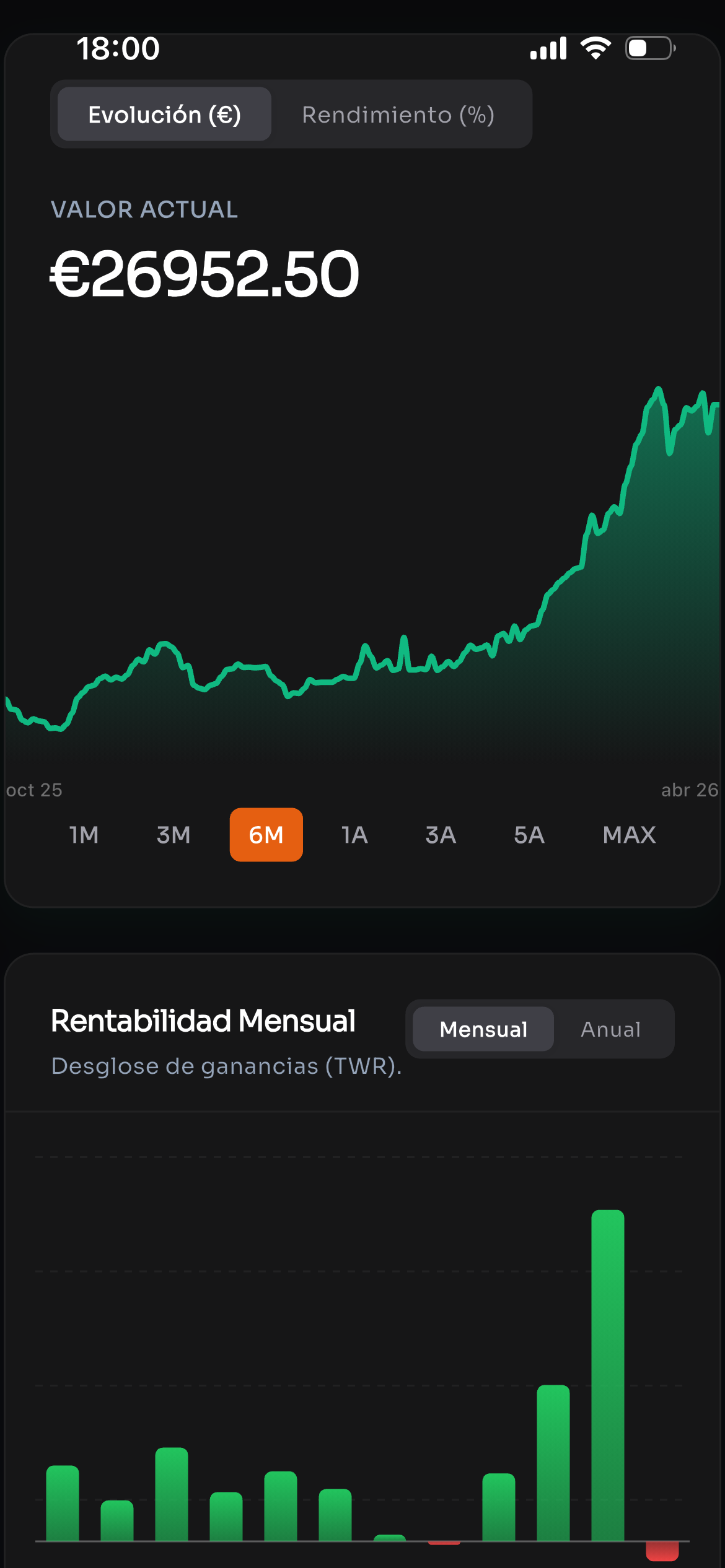 App móvil de Invertcom para seguir dividendos y cartera